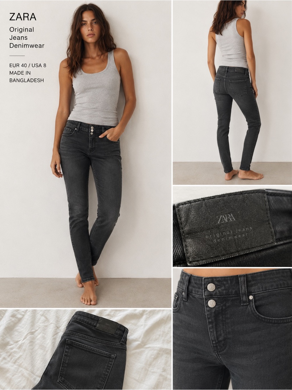 🖤 Zara | ZW Collection Cigarette Mid-Rise Jeans | 8